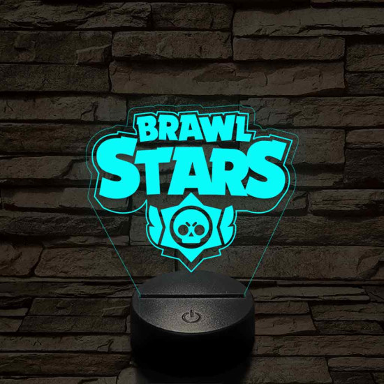 Brawl Stars logo 7 színű 3D led lámpa