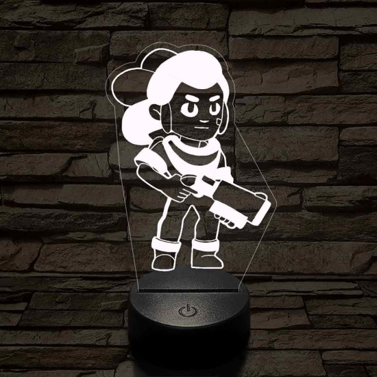 Brawl Stars Shelly  7 színű 3D led lámpa
