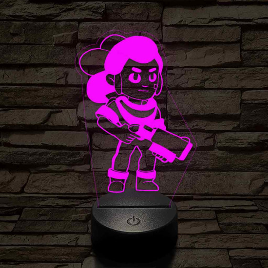 Brawl Stars Shelly  7 színű 3D led lámpa