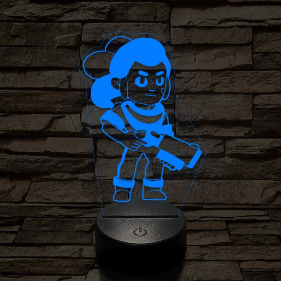 Brawl Stars Shelly  7 színű 3D led lámpa