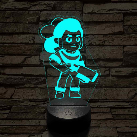 Brawl Stars Shelly  7 színű 3D led lámpa