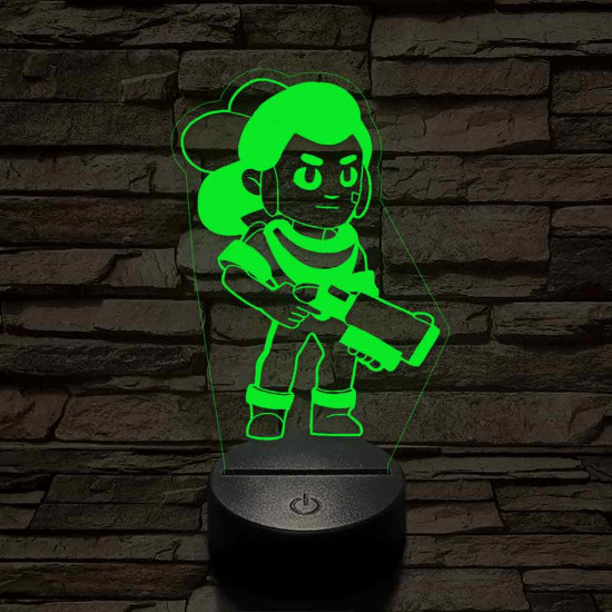 Brawl Stars Shelly  7 színű 3D led lámpa