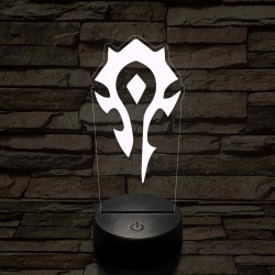 World of Warcraft Ork Horda jel 7 színű 3D led lámpa