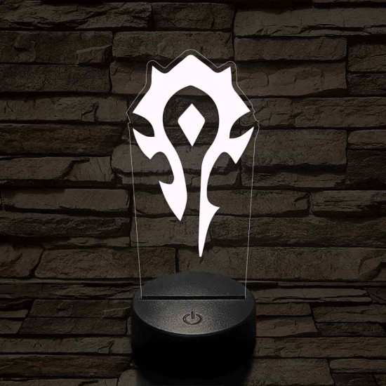 World of Warcraft Ork Horda jel 7 színű 3D led lámpa
