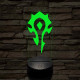World of Warcraft Ork Horda jel 7 színű 3D led lámpa