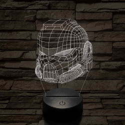 Warhammer sisak 7 színű 3D led lámpa