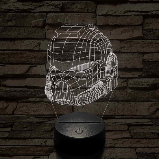 Warhammer sisak 7 színű 3D led lámpa