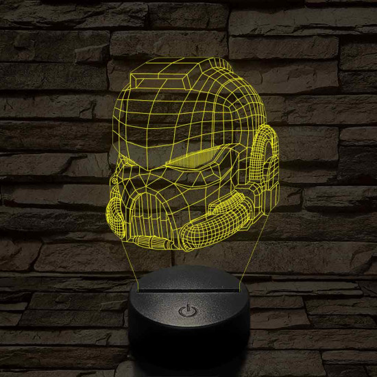 Warhammer sisak 7 színű 3D led lámpa