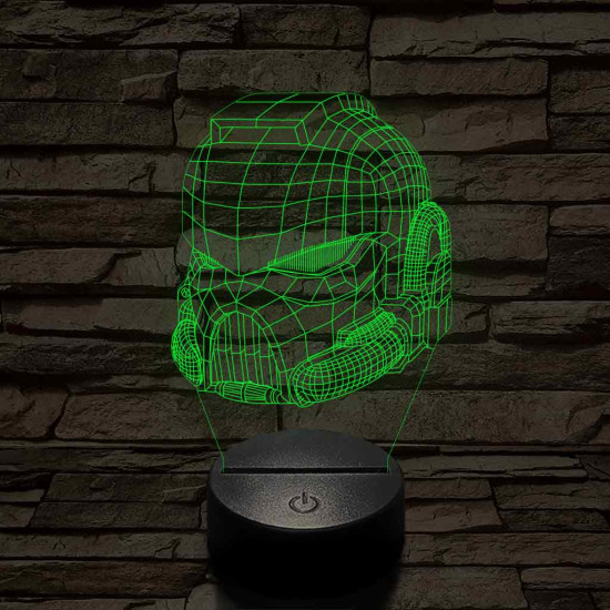 Warhammer sisak 7 színű 3D led lámpa