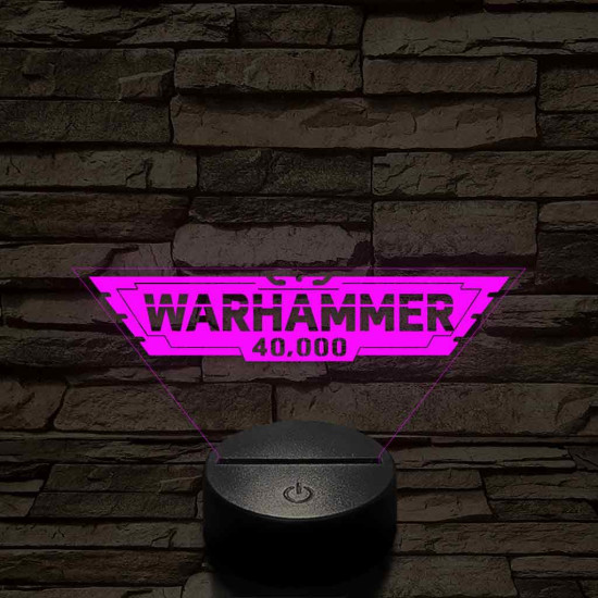 Warhammer logo 7 színű 3D led lámpa