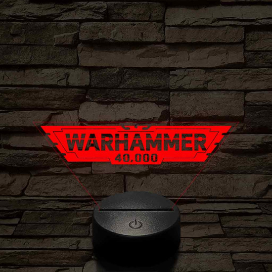 Warhammer logo 7 színű 3D led lámpa