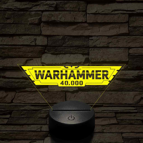 Warhammer logo 7 színű 3D led lámpa