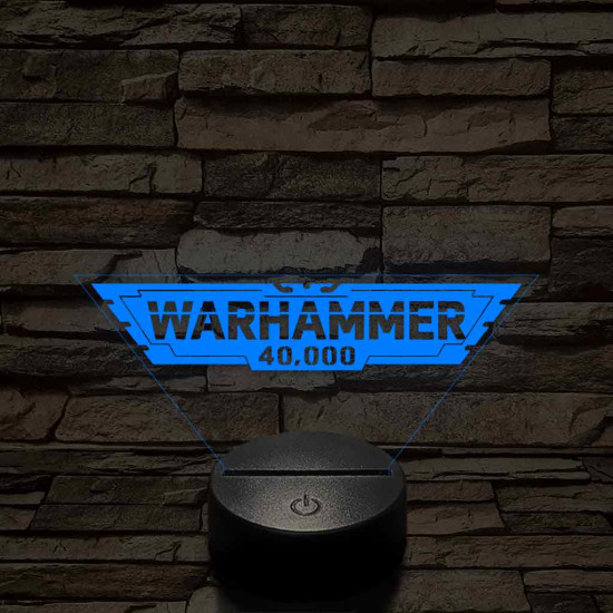 Warhammer logo 7 színű 3D led lámpa