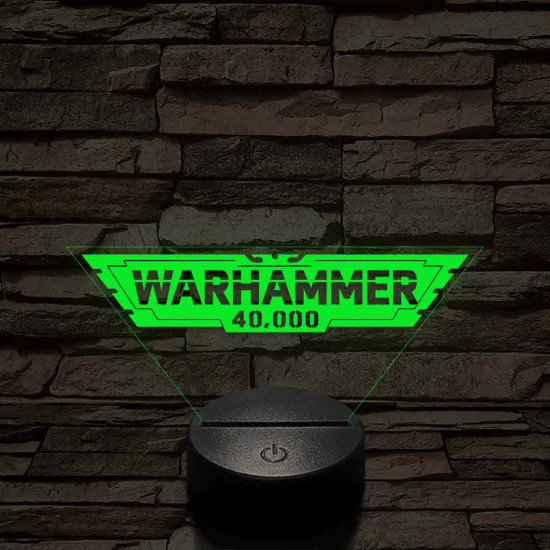 Warhammer logo 7 színű 3D led lámpa