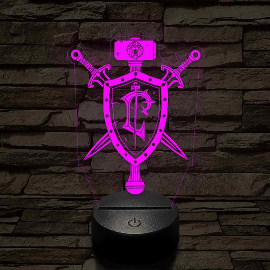World of Warcraft Lordaeron jele 7 színű 3D led lámpa