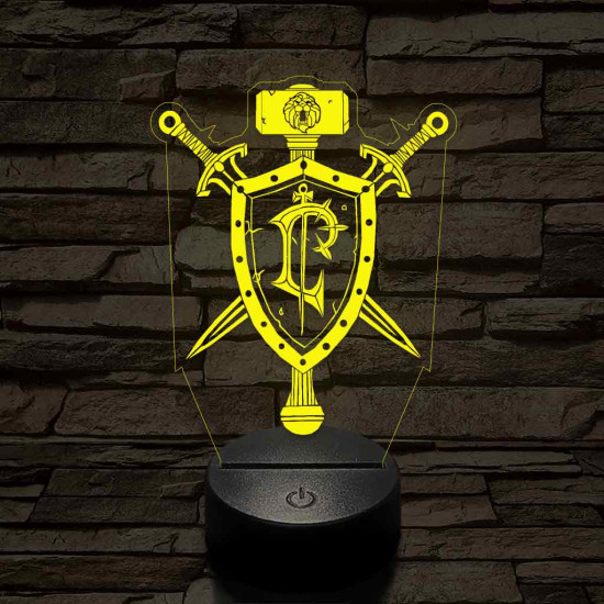 World of Warcraft Lordaeron jele 7 színű 3D led lámpa