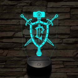 World of Warcraft Lordaeron jele 7 színű 3D led lámpa