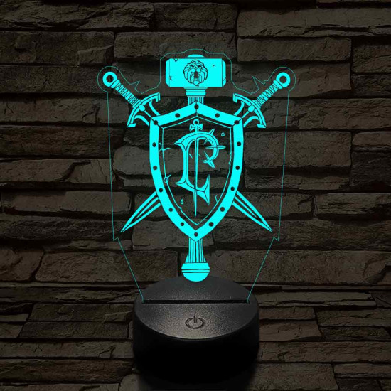 World of Warcraft Lordaeron jele 7 színű 3D led lámpa