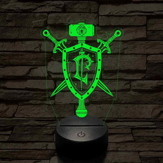 World of Warcraft Lordaeron jele 7 színű 3D led lámpa