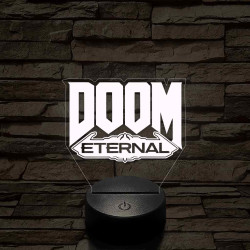 DOOM logo 7 színű 3D led lámpa