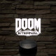 DOOM logo 7 színű 3D led lámpa