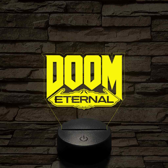 DOOM logo 7 színű 3D led lámpa