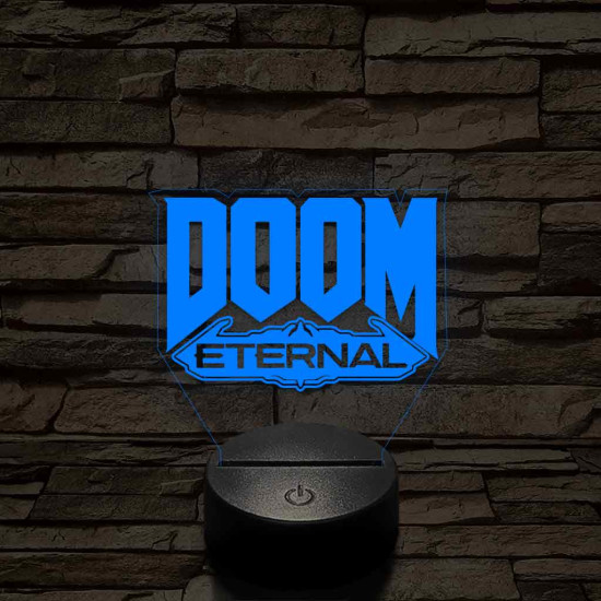 DOOM logo 7 színű 3D led lámpa