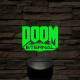 DOOM logo 7 színű 3D led lámpa