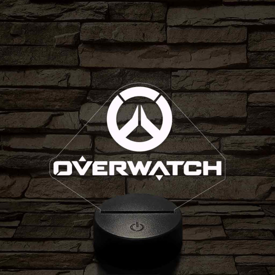 Overwatch logo 7 színű 3D led lámpa
