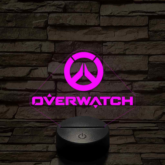 Overwatch logo 7 színű 3D led lámpa