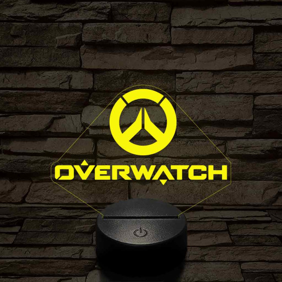 Overwatch logo 7 színű 3D led lámpa