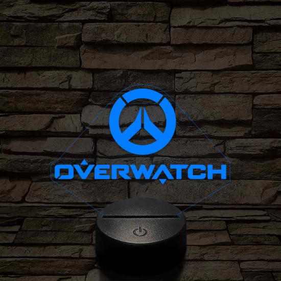 Overwatch logo 7 színű 3D led lámpa