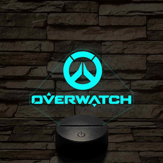 Overwatch logo 7 színű 3D led lámpa