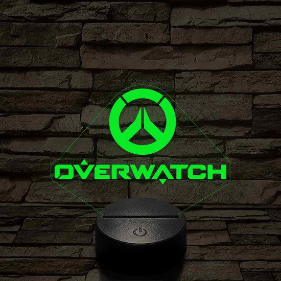 Overwatch logo 7 színű 3D led lámpa