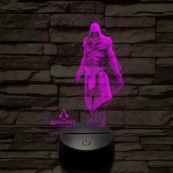 Assassin's creed 7 színű valósághű 3D led lámpa