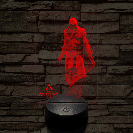 Assassin's creed 7 színű valósághű 3D led lámpa