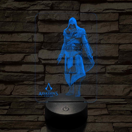 Assassin's creed 7 színű valósághű 3D led lámpa