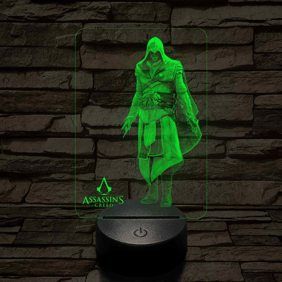 Assassin's creed 7 színű valósághű 3D led lámpa