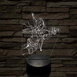 Tomb Raider Lara 7 színű 3D led lámpa