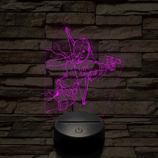 Tomb Raider Lara 7 színű 3D led lámpa