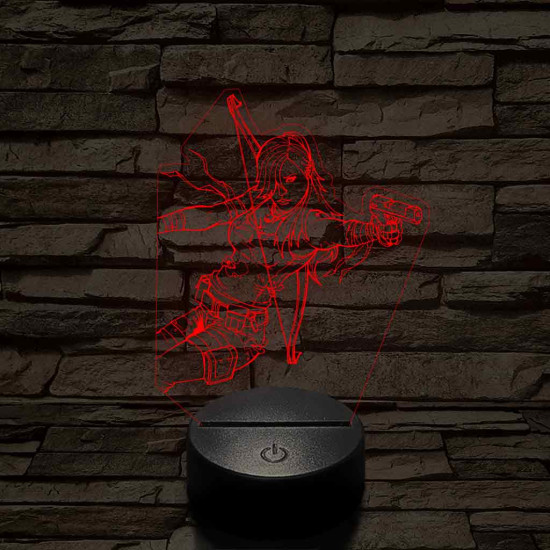 Tomb Raider Lara 7 színű 3D led lámpa
