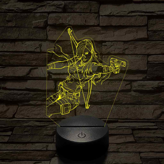 Tomb Raider Lara 7 színű 3D led lámpa