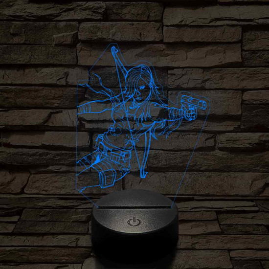 Tomb Raider Lara 7 színű 3D led lámpa