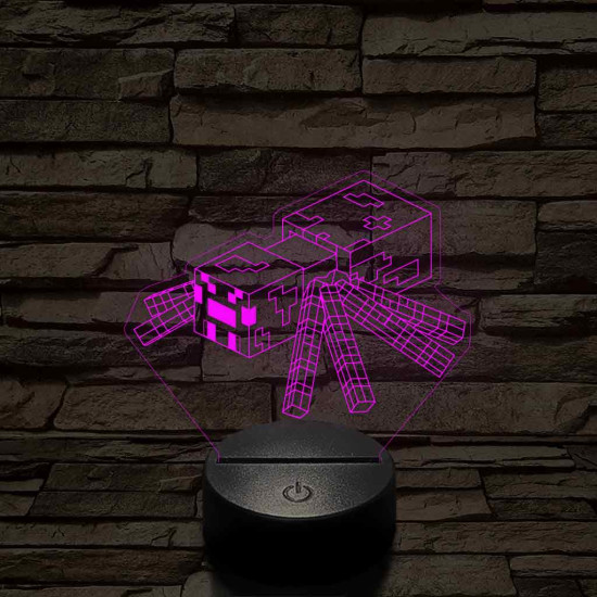 Minecraft Pók 7 színű 3D led lámpa