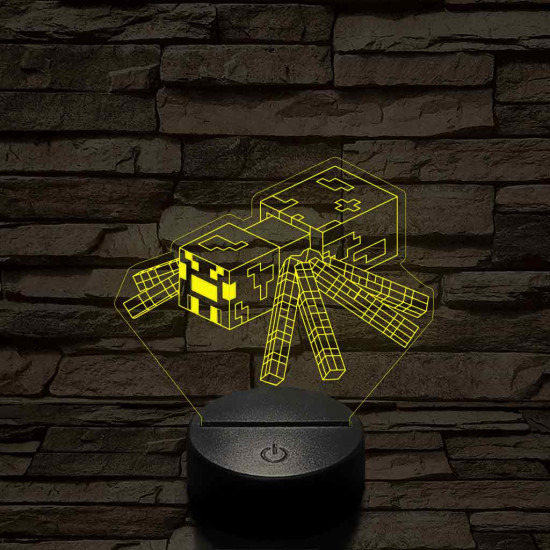Minecraft Pók 7 színű 3D led lámpa