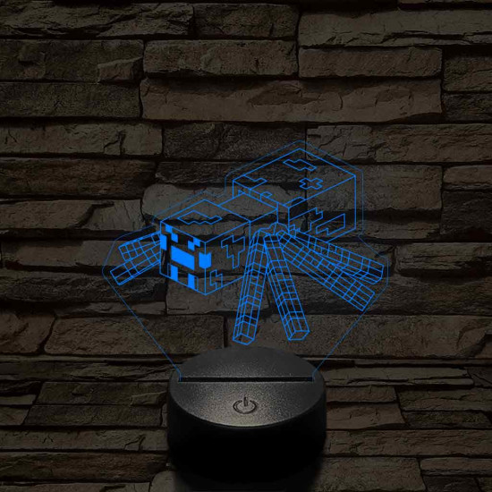 Minecraft Pók 7 színű 3D led lámpa