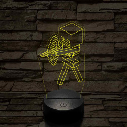 Minecraft csontváz harcos 7 színű 3D led lámpa