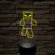 Minecraft zombi 7 színű 3D led lámpa