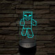 Minecraft zombi 7 színű 3D led lámpa