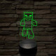 Minecraft zombi 7 színű 3D led lámpa